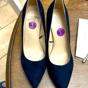 Blue suede heels size 6.5